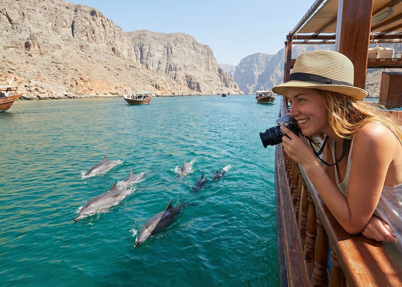 Dubai to Oman: Norway of Arabia Dhow Cruise, Dolphins & Telegraph Island - thumbnail 3